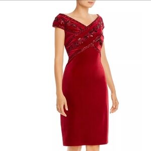 Crisscross Velvet Sequin Dress